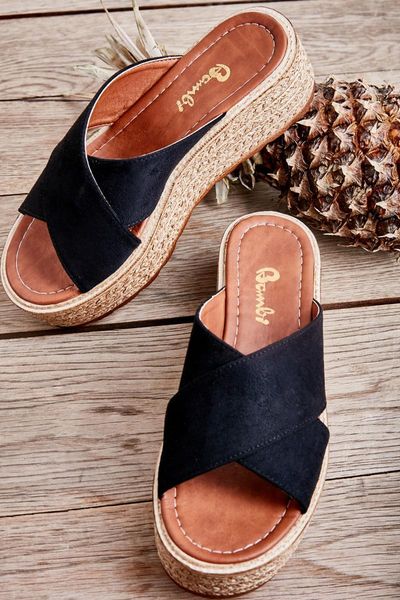 

slippers women sandals black suede female l summer indoor outdoor flip flops beach shoe platform casual