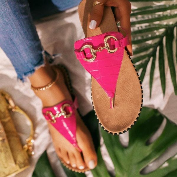 

[fvfv] 2021 summer woman slippers flat sandals fashion rivet outdoor beach shoes casual comfortable plus size 41, Black