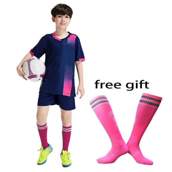

children football jerseys boys girls short sleeve soccer clothes sets kids football uniforms custom soccer tracksuit socks, Gray