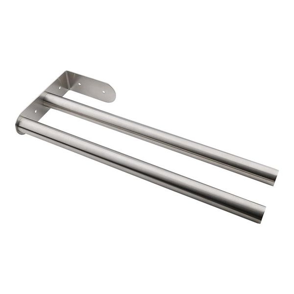 

towel racks rack wall mount el rustproof bathroom stable kitchen with screw durable easy install home stainless steel double rod