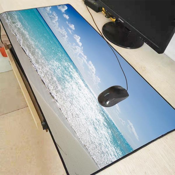 

mouse pads & wrist rests xgz seaside sky large gaming pad lock edge mat keyboard table desk for notebook lapgamer mousepad