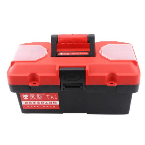 

tool organizers 14/17 inch double layer box household plastic hardware maintenance portable storage car case with handle