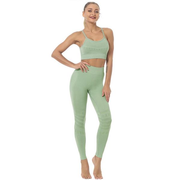 

yoga outfit clothes outdoor fitness sports two-piece suit hip-lifting tight pants active wear women 2 piece set