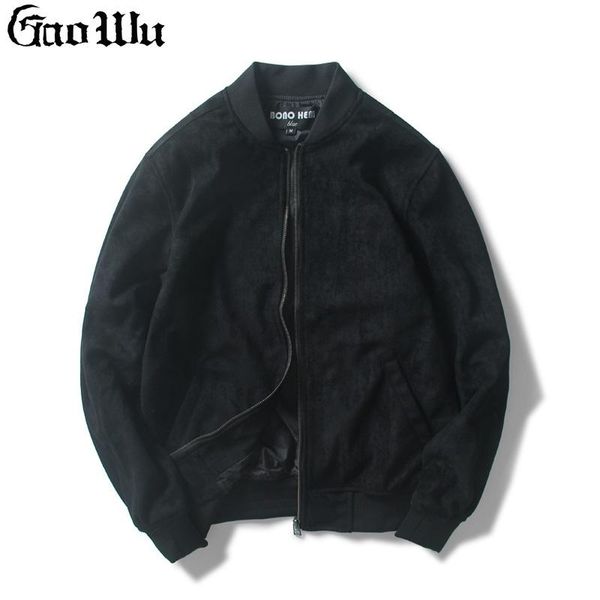 

men's jackets classic street hip-hop jacket harajuku college style bomber baseball autumn winter solid color clothes, Black;brown