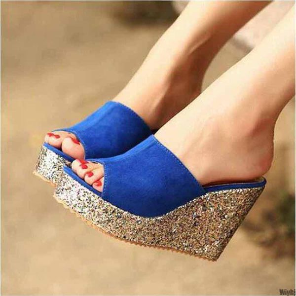 

slippers sandals women high heels summer shoes fashion straps beach solid, Black