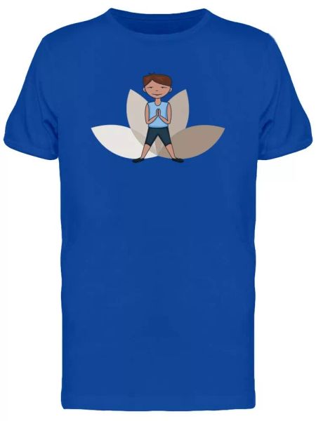 

Lotus Flower Cute Boy Doing Yoga Men's Tee -Image by Shutterstock, White;black