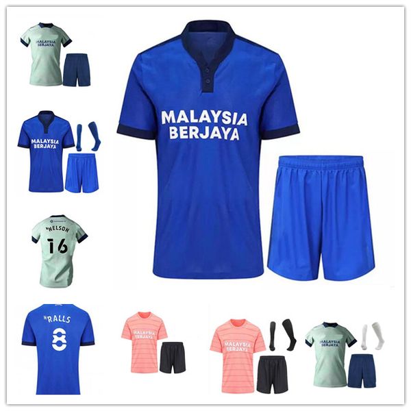 

21 22 cardiff soccer jerseys city home away moore 2021 2022 camisetas de fÃºtbol morrison ralls murphy hoilett leandro bacuna marlon pack men, Black;yellow