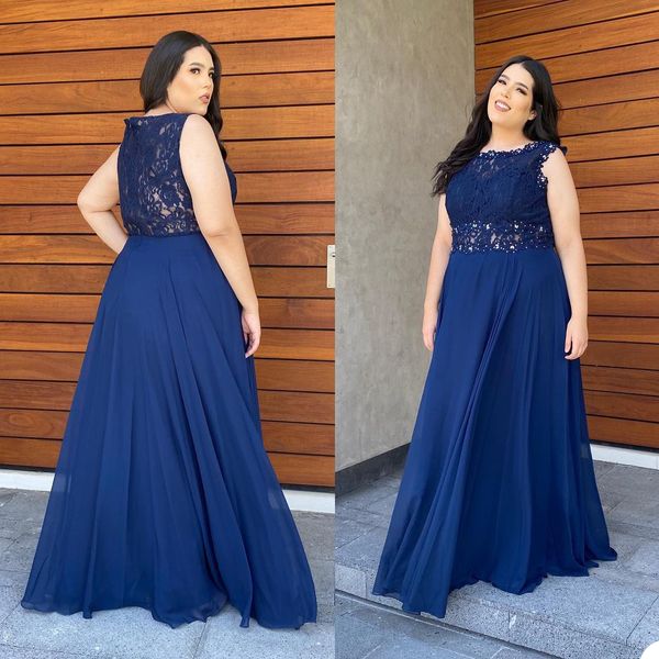 Plus Size Marinha Mãe da Noiva Vestidos Ilusão Jóia Pescoço Manga Curta Mães Vestido de Casamento Formal Convidado Vestidos Vestidos