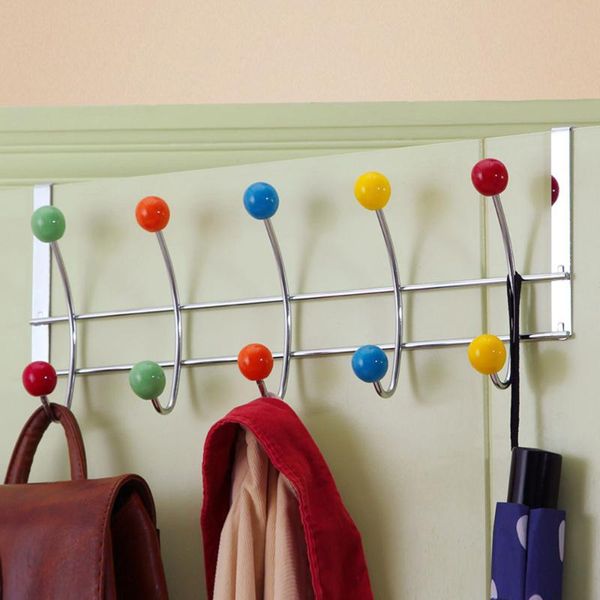 

over the door hook rack iron ceramics knobbed beads hanger for coat bags hooks & rails