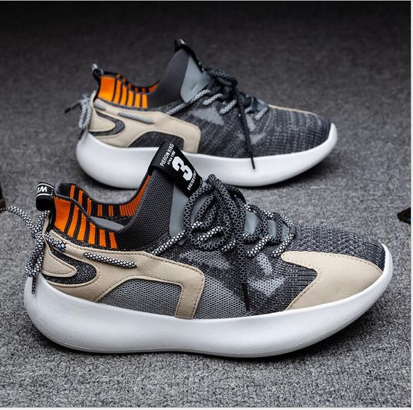 

flying woven men shoes casual breathable sports for spring autumn winter male good quality wolesale service discount low price for you, Black