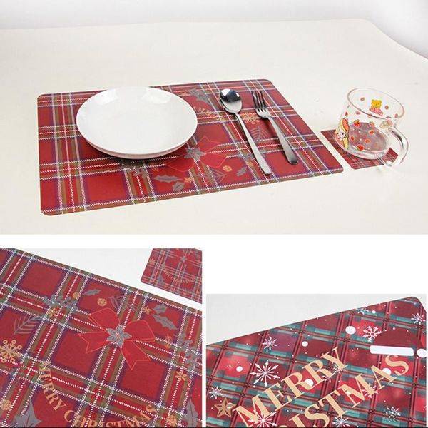 

mats & pads set of 6 christmas place coasters washable placemats for dining table mat non-slip placemat cup wine pad