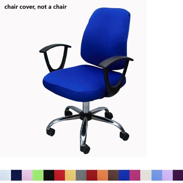 

chair covers solid office computer cover spandex split seat universal anti-dust armchair
