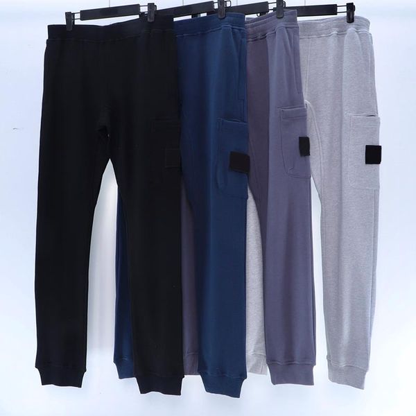 

men elastic waist pants man streetwear trousers hip hop fashion ins style long pants patch autumn summer relaxed embroidery, Black