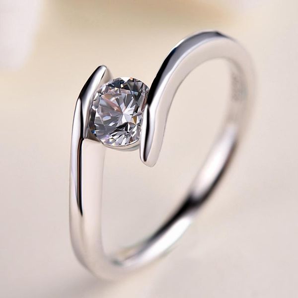 

cluster rings moissanite jewelry diamond 0.3ct s925 silver rhodium plated for women engagement wedding party anniversary gift, Golden;silver