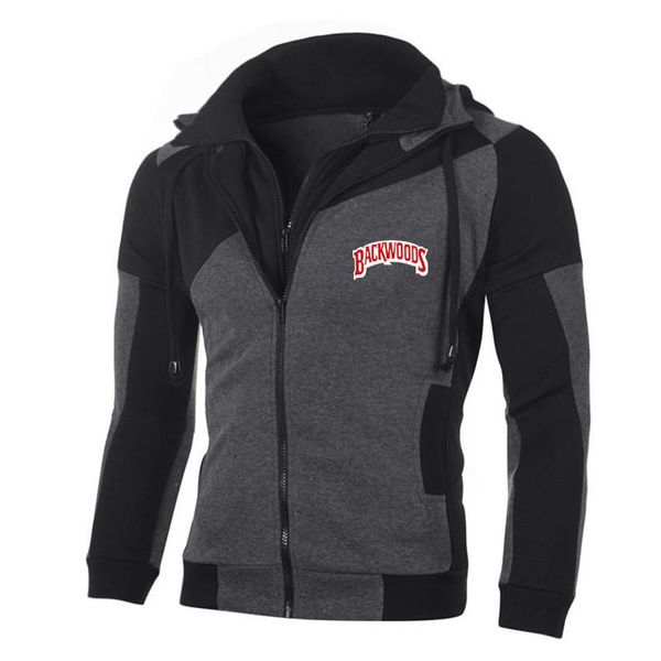 

men's jackets fashion jacket hoody autumn men hoodies sweatshirts casual hooded splicing coat double layer zip cardigan letter print 6e, Black;brown