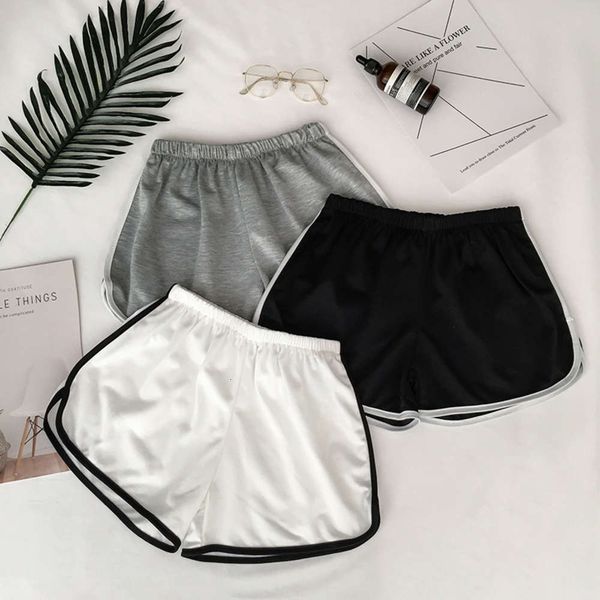 

simple women casual shorts patchwork cotton fitns workout summer female elastic ny slim beach short, White;black