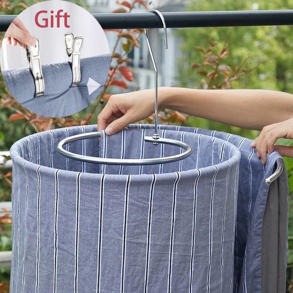 

hangers & racks stainless steel blanket hanger round spiral quilt sheets rotating drying rack with clips save space indoor outdoor