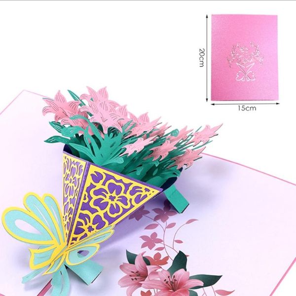 

greeting cards narcissus handmade birthday wedding invitation 3d up card