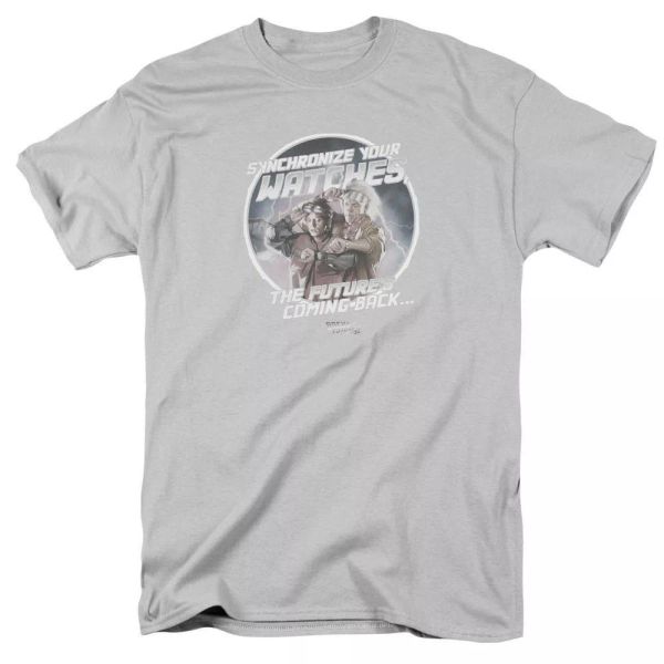 

Back To The Future II Synchronize Watches T-Shirt Sizes S-3X NEW, White;black