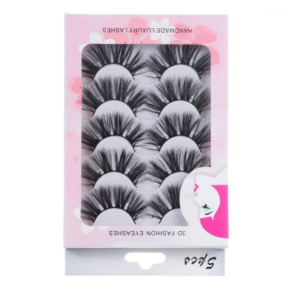 

pairs 3d false eyelashes natural long faux mink hair wispies cross fluffy handmade cruelty-lashes1