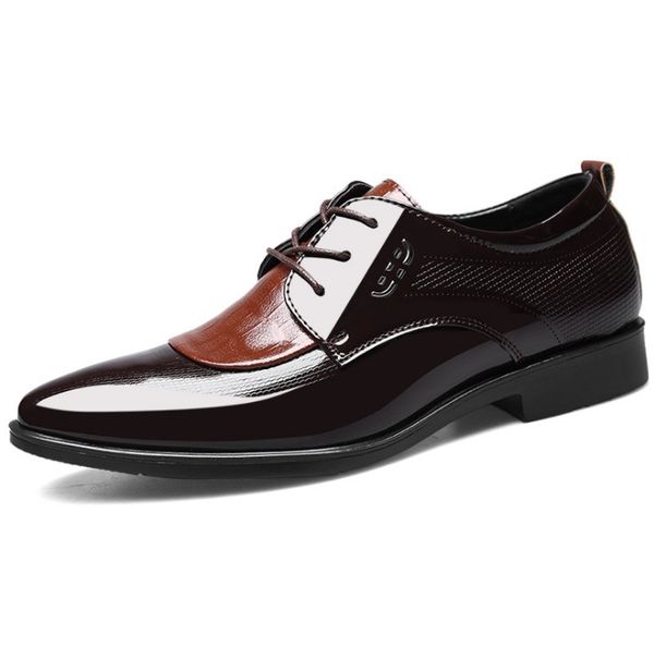 

lassic business men designer leather dress shoes fashion elegant formal wedding slip on office luxurys oxford shoe for mens boots plus size, Black
