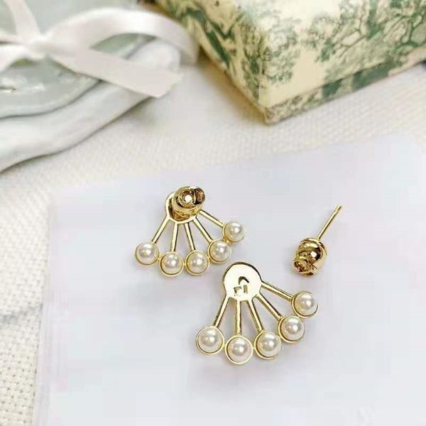 

75%off outlet onlinenew letter pearl sector earrings 0clo, Silver