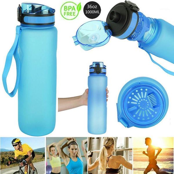 Бутылка с водой 1000 мл BPA Бесплатное утечка спортивные спортивные спортивные бутылки с высокой качество