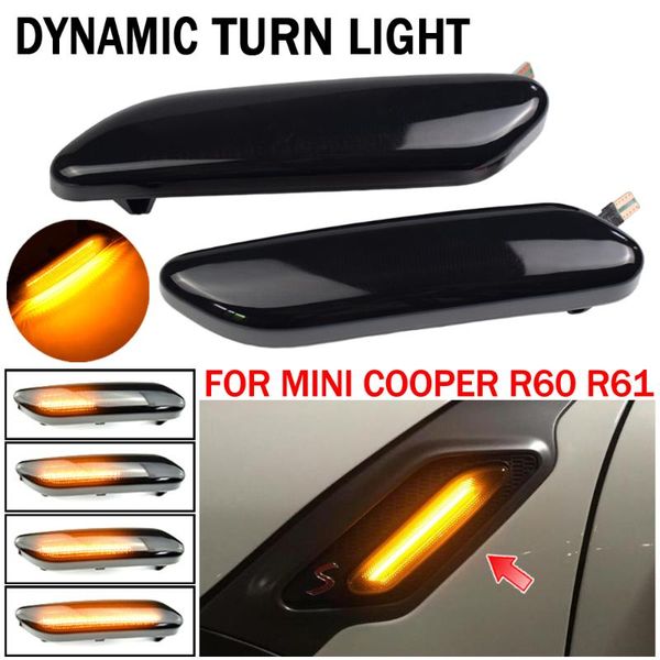 

emergency lights 2pcs turn signal lamp led for mini cooper r60 r61 countryman paceman light car dynamic side marker blinker