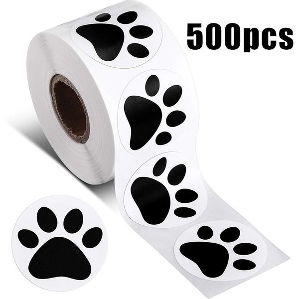 

gift wrap 500pcs/roll pet sticker for envelope sealing labels black stationery supply