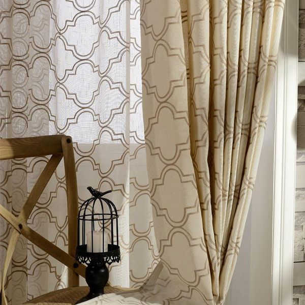 

modern minimalist chinese cross embroiderycurtains for living dining room bedroom blackout curtains custom red beige colors curtain & d drap