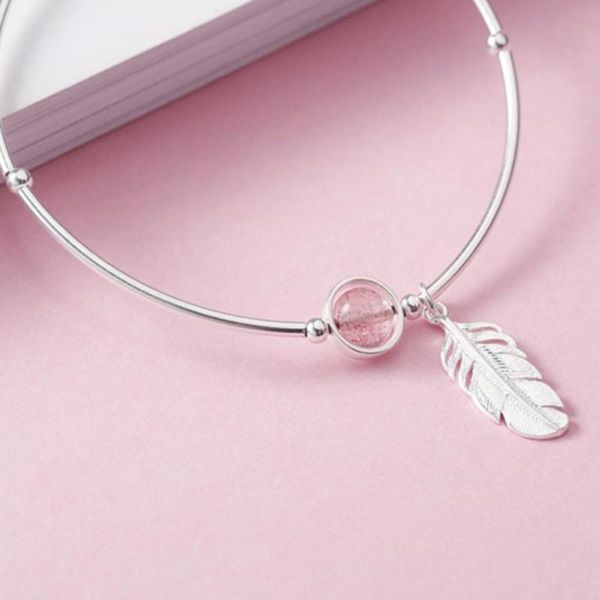 

charm bracelets women bracelet adjustable feather pendant jewelry birthday mothers day gift for girl, Golden;silver