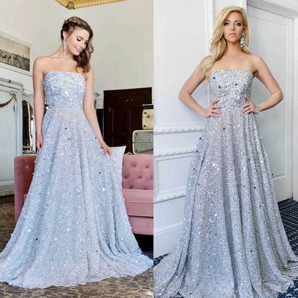 

luxury evening dress women's bra ironing sier sleevels long skirt, Black;gray