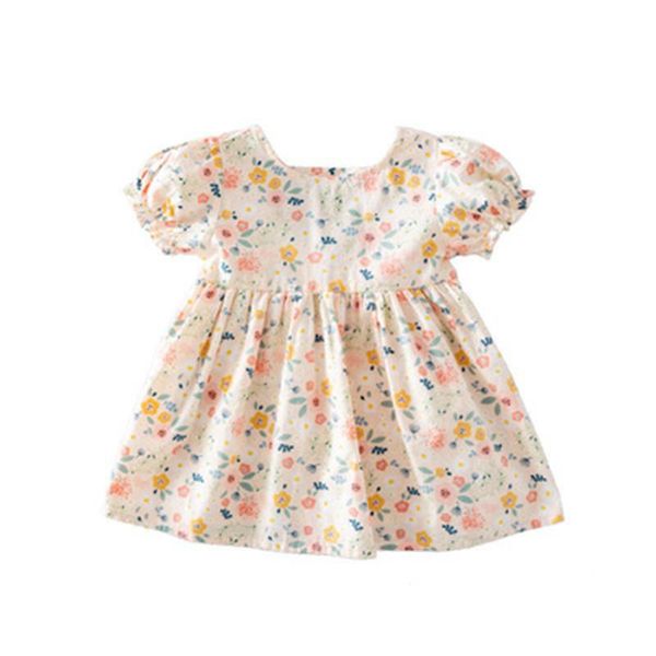 

dress summer kid clothes girl floral print party princess baby children girl's dresses, Red;yellow