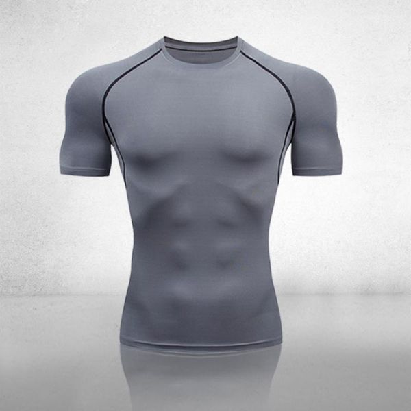 

running jerseys male t-shirt summer sports short-sleeve fast drying training breathable compression jogging tights gym fitness tracksuit, Black;blue