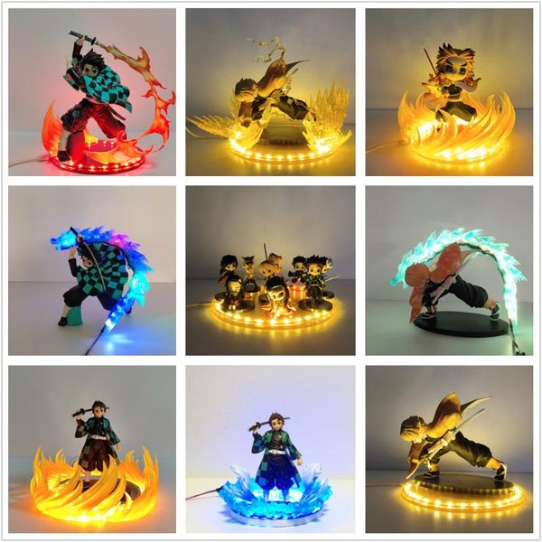 

book lights kimetsu no yaiba led night light tanjirou nezuko zenitsu diy lamp anime demon slayer bedroom decoration lampara luces cocina