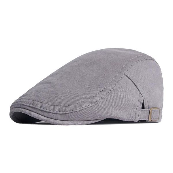 

berets ldslyjr 2021 cotton spring summer fashion joker solid color sboy caps flat peaked cap men and women painter beret hats 118, Blue;gray