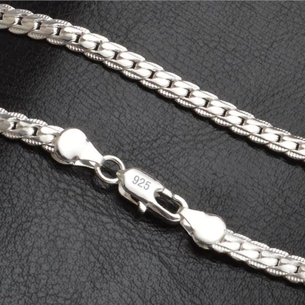 

chains 5mm fashion chain s925 silver color necklace pendant men's jewelry side
