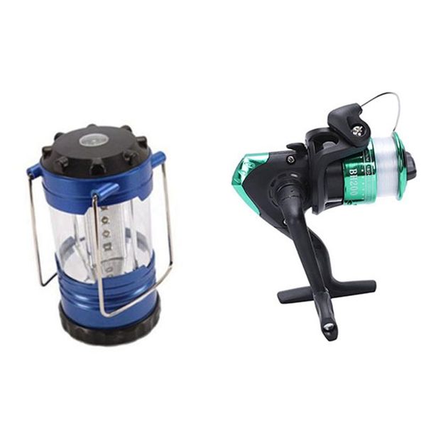 

portable camping camp lantern light lamp with electroplating fishing reel gear ratio 5.1: 1 spinning baitcasting reels