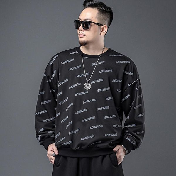 

men's hoodies & sweatshirts the american street sweater main push 2021 autumn foaming process printing, Black