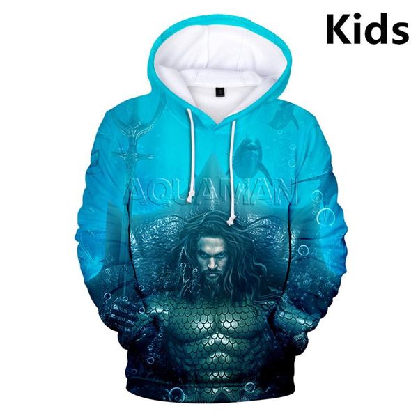 

men's hoodies & sweatshirts 3 to 14 years kids hoodie aquaman 3d print sweatshirt boy/girls long sleeve streetwear jacket coat teen pul, Black
