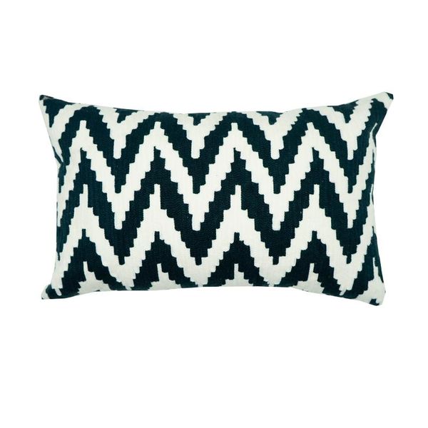 

cushion/decorative pillow embroidered throw case, 100% polyester decor black and white geometric cushion cover