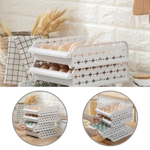 

storage bottles & jars shockproof practical refrigerator dispenser egg box stackable hollow for cooking