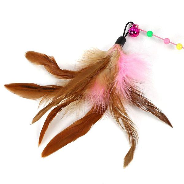 

cats bouncy rod with bell and feathers 36in playing toys for cat