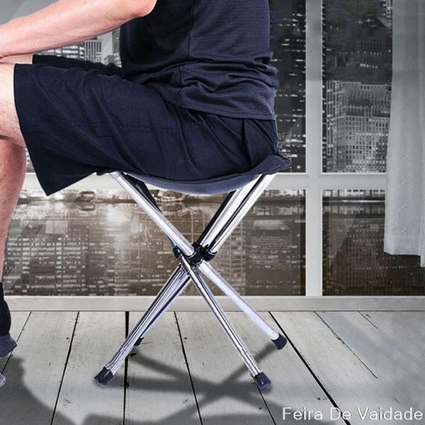 

stool outdoor portable stainless steel folding chair camping beach mini fishing accessories