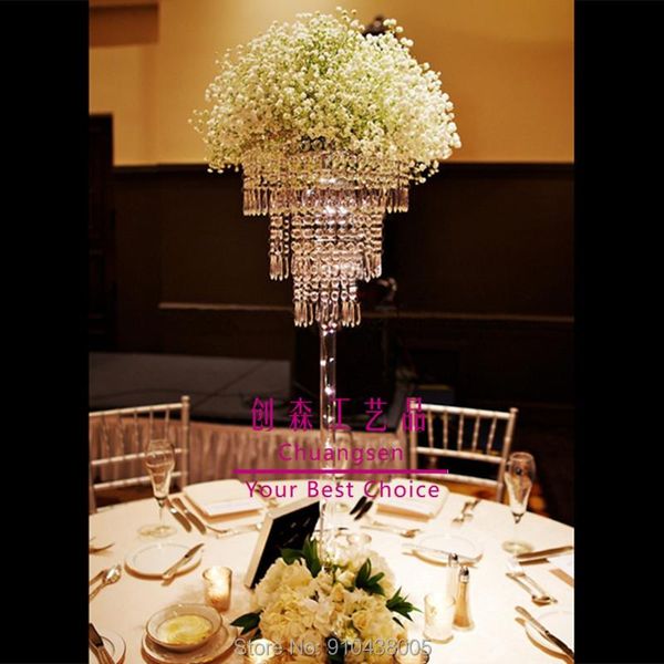 

party decoration round acrylic flower centerpiece wedding props column holder factory directly sale event