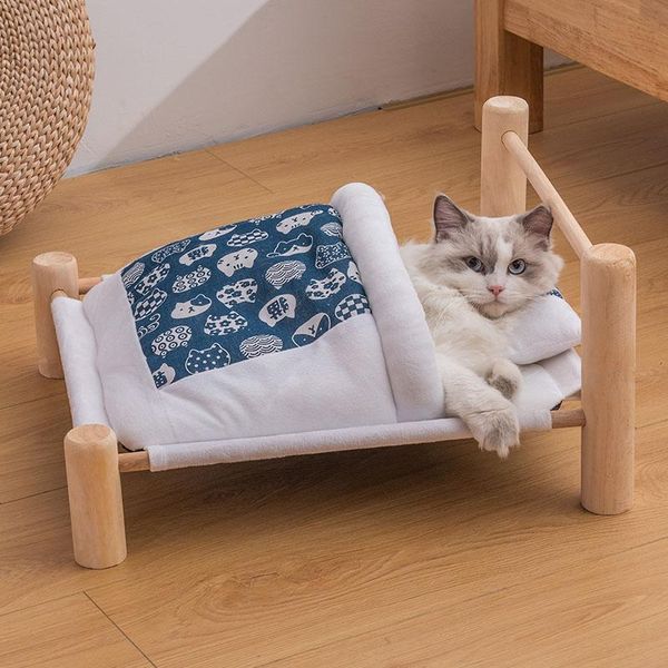 

cat beds & furniture cute pet bed removable sleeping bag hammock for lounger wooden cats house winter warm pets small dogs sofa mat