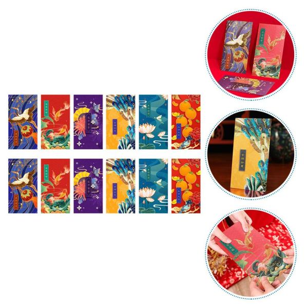 

12pcs 2021 red envelopes classical packets year supplies (random color) gift wrap