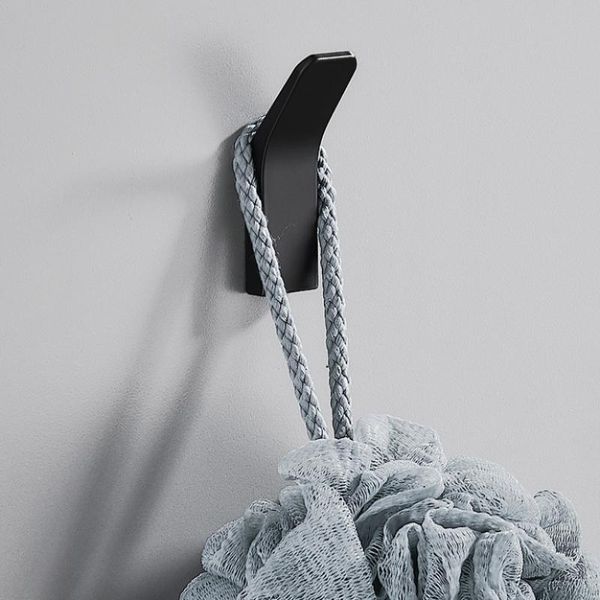 

hooks & rails no-punching hook aluminum black white modern wall hanging room bathroom single for coat hat decorations home