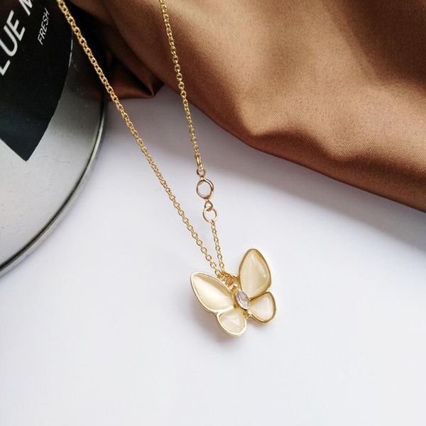 

pendant necklaces butterfly pearls necklace for women vintage multilayer moon star charm choker boho jewelry, Silver