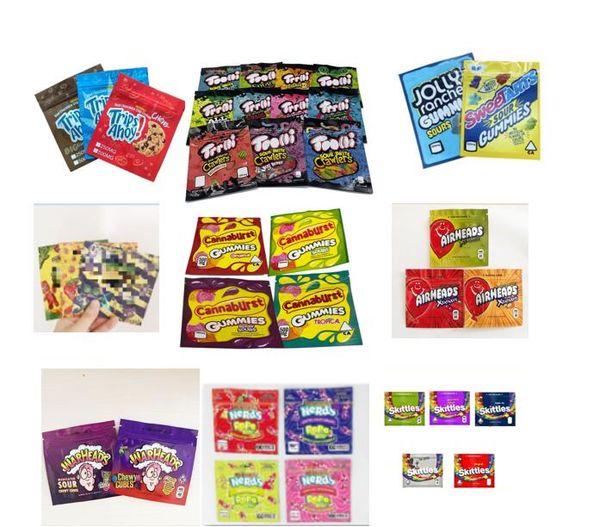 

medicated rancher smacker gummies bags sour bites trolli trilli airheads warheads 3.5g mylar bag cannaburst edibles trips ahoy packaging